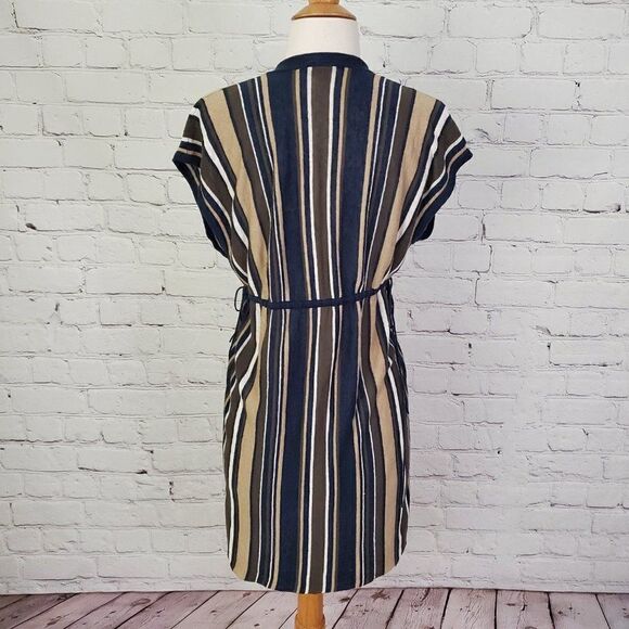 THEORY Linen Knit Striped Dress | Size P Small | Coastal Chic Resort Style - Picture 5 of 8